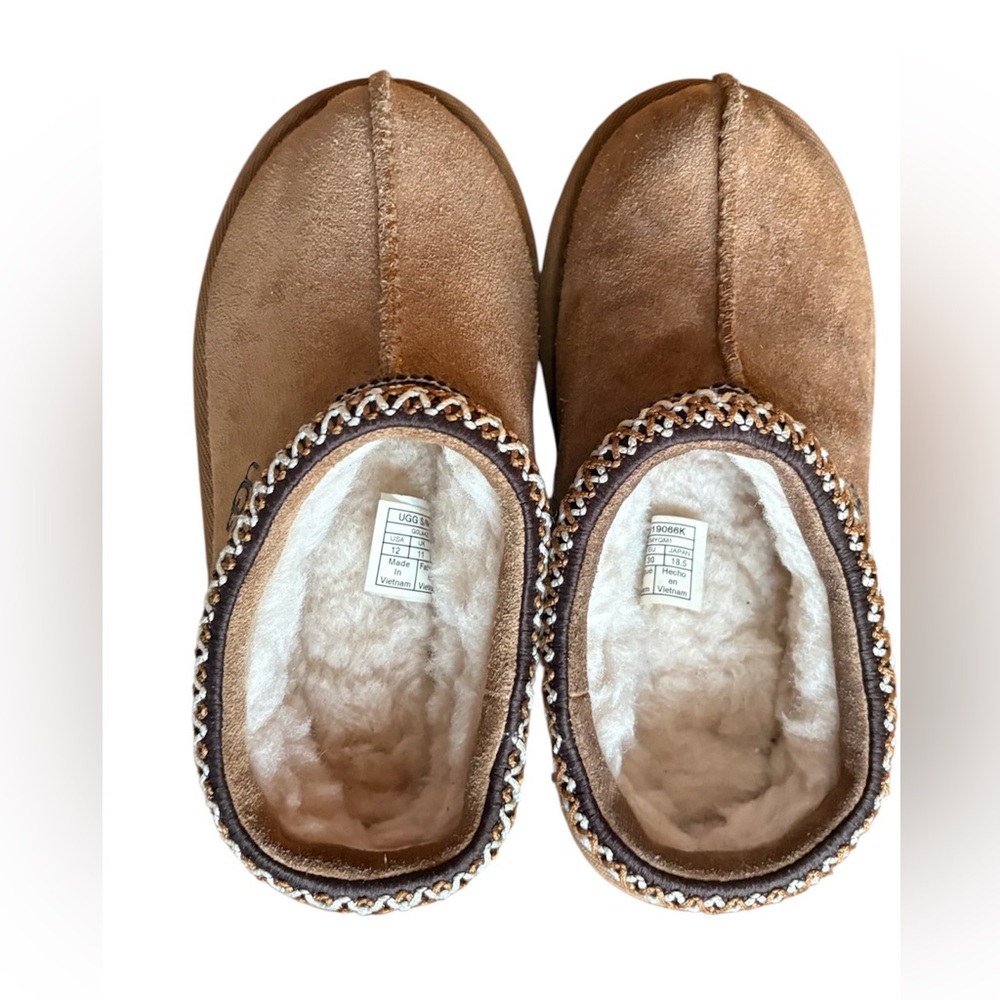 Kids Uggs Brown Slip on Clogs/Slippers Size 12 Like New